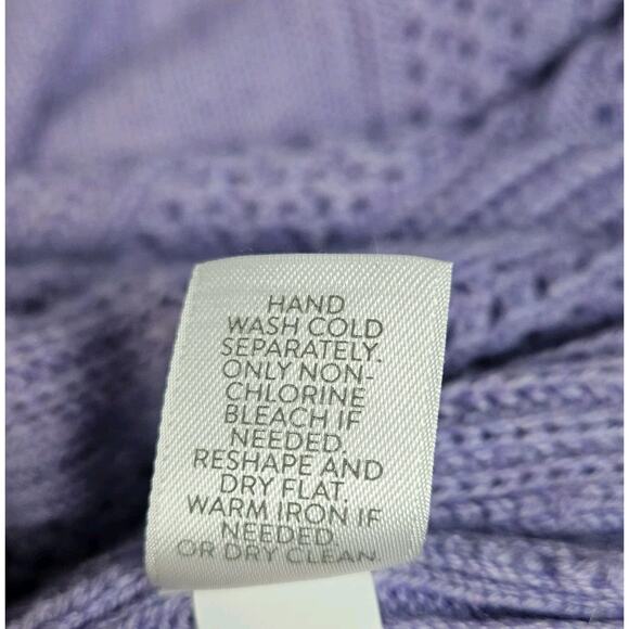 J. Jill Textured-Sides Crew Neck Sweater Purple Womens Size XS Soft Cozy - Picture 7 of 7